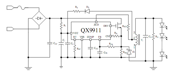 QX9911_LED·Ç¸ôÀëÇý¶¯µçÔ´IC