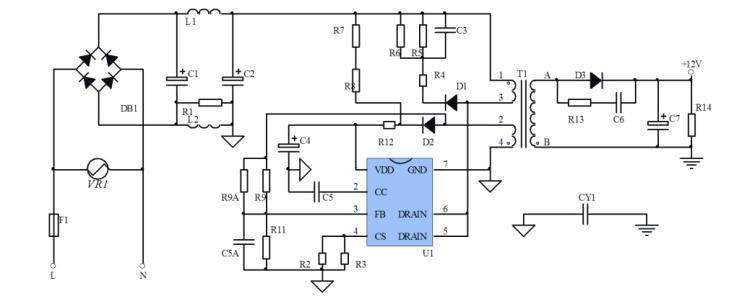 12V1.5AµçÔ´ÊÊÅäÆ÷·½°¸µç·ÔÀíͼ