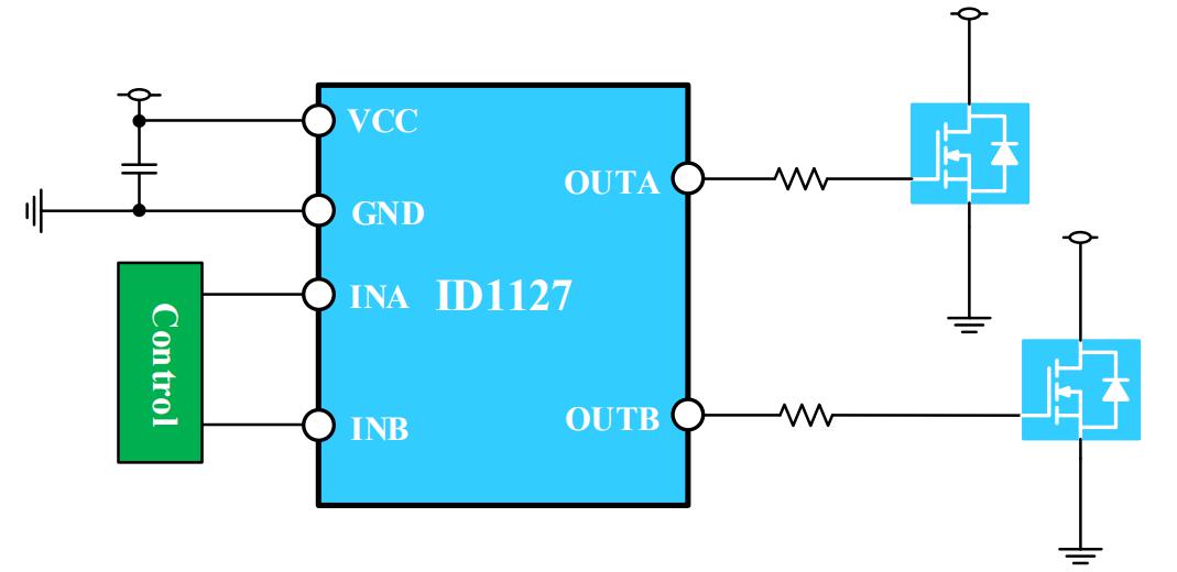 ID1127µÍ²àÕ¤¼«Çý¶¯Ð¾Æ¬µç·ͼ